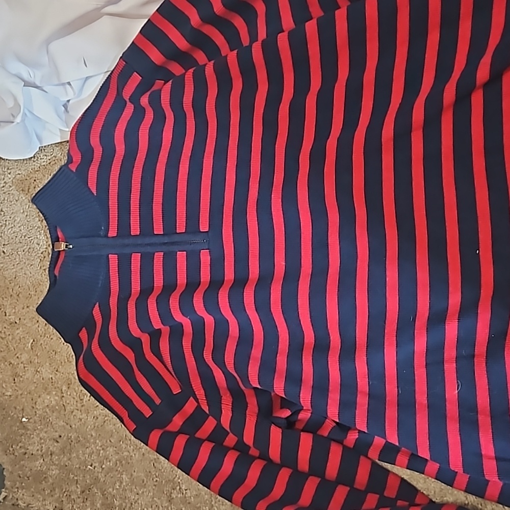 Vineyard Vine Sweater, XL, Red and Blue Striped